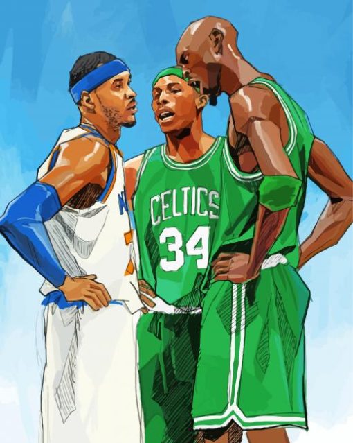 Kevin Garnett Celtics paint by number