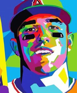 Mike Trout Pop Art paint by number