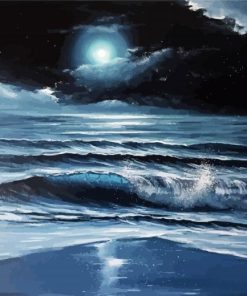 Moon By The Sea Art Paint by number