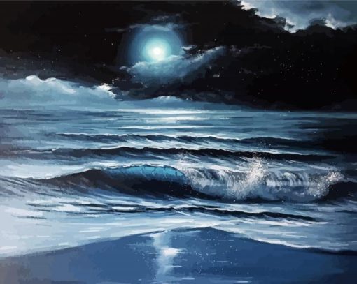 Moon By The Sea Art Paint by number