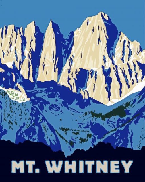 Mt Whitney California Poster Paint by number