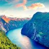 Norway Fjords Mountain paint by number