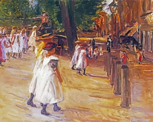 On The Way To School In Edam By Max Liebermann paint by number