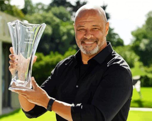 Paul Mcgrath With A Trophy paint by number