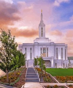 Pocatello Temple Idaho paint by number