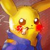 Pokemon Pikachu Smoking paint by number