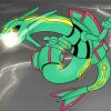 Pokemon Rayquaza Dragon Paint by number