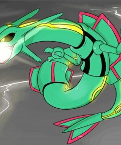 Pokemon Rayquaza Dragon Paint by number