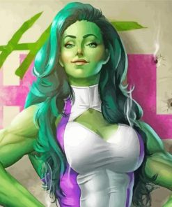 Powerful She Hulk paint by number