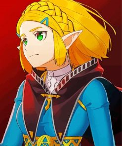 Princess Zelda Anime Girl paint by number