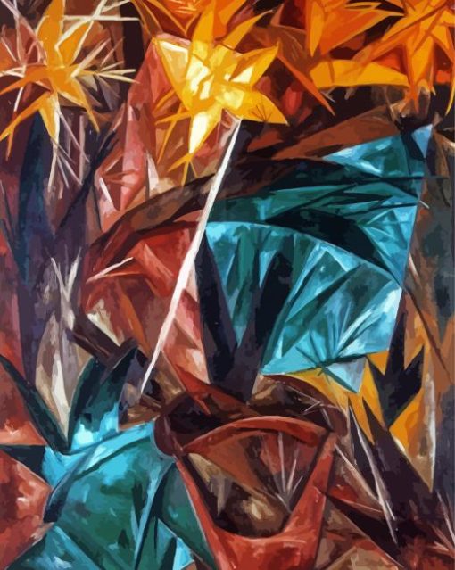 Rayonist Lilies By Natalia Goncharova paint by number