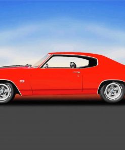 Red Chevy Chevelle SS paint by number