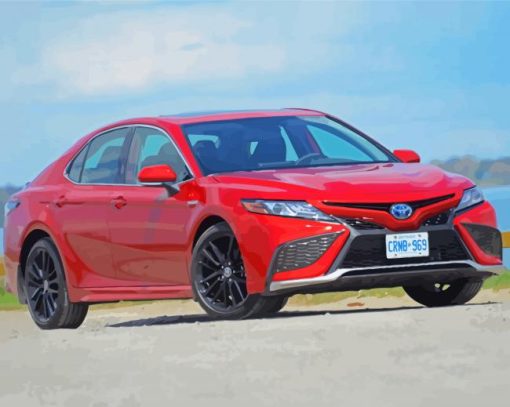 Red Toyota Camry Car paint by number