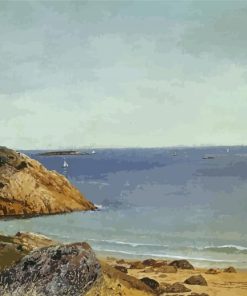 Rocky Coast By John Frederick Kensett paint by number