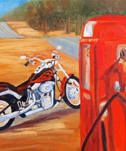 Route 66 Motorcycle paint by number