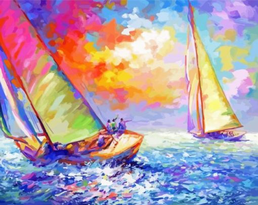 Sailboat Race Arts paint by number