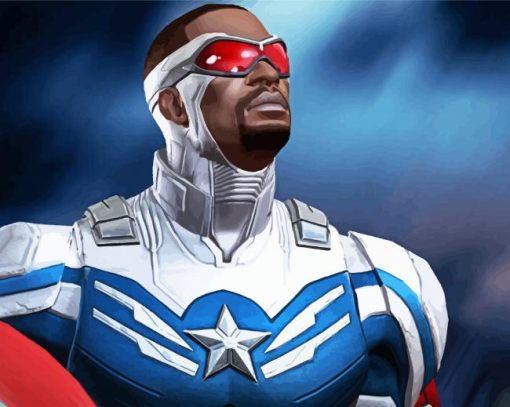 Sam Wilson Superhero paint by number