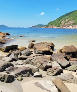 Shek O Beach paint by number