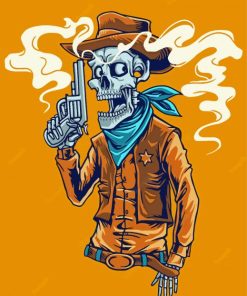 Skeleton Cowboy Art paint by number