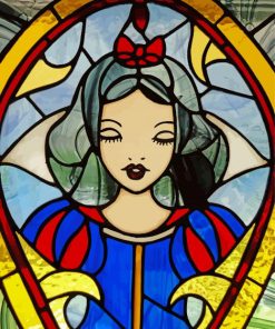 Snow White Disney Stained Glass Window paint by number