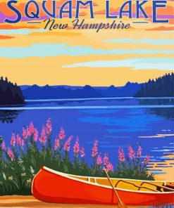 Squam Lake Poster paint by number