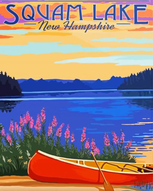 Squam Lake Poster paint by number