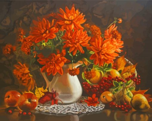 Still Life Autumn Flowers paint by number