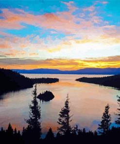 Sunset At Emerald Bay paint by number