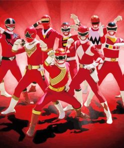 The Red Rangers Heroes paint by number