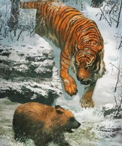 Tiger And Bear paint by number