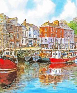 UK Padstow Harbour paint by number