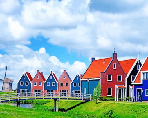 Volendam Houses paint by number