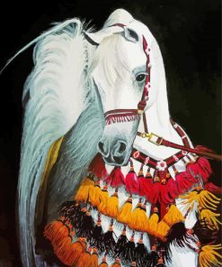 White Arabian Horse paint by number