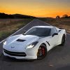 White Chevy Stingray paint by number