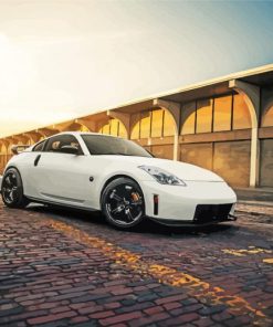 White Nissan 350z Car paint by number