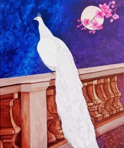 White Peacock In The Garden paint by number