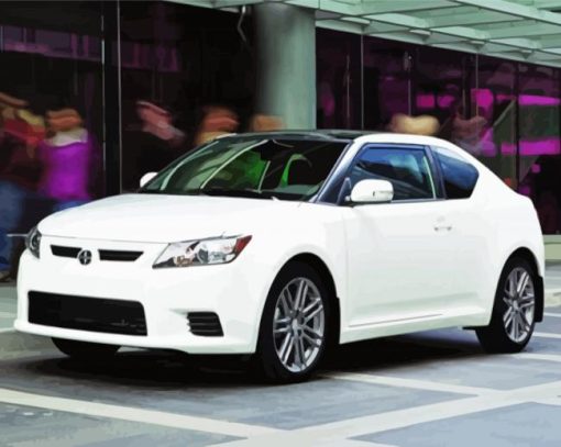 White Scion TC Car paint by number