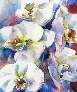 White Abstract Flowers Art paint by number