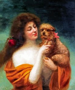 Woman And Dog Emile Bellet paint by number