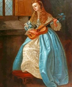 Woman Guitar William Edward Paint by number