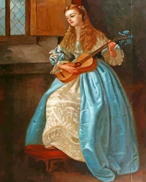 Woman Guitar William Edward Paint by number