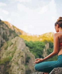 Yoga Meditation Girl In Nature paint by number