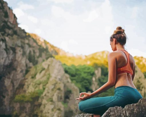 Yoga Meditation Girl In Nature paint by number