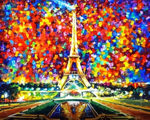 Abstract Colorful Paris paint by number