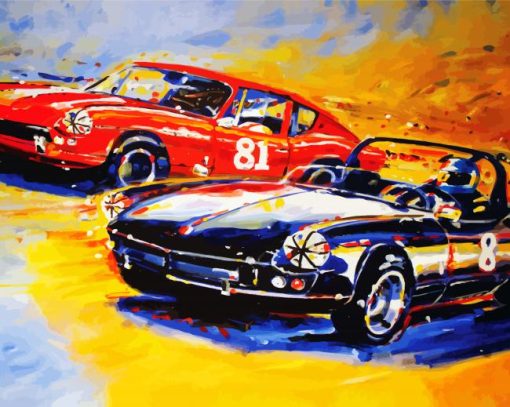 Abstract Triumph Spitfire paint by number