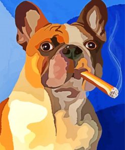 Adorable Dog With Cigar paint by number