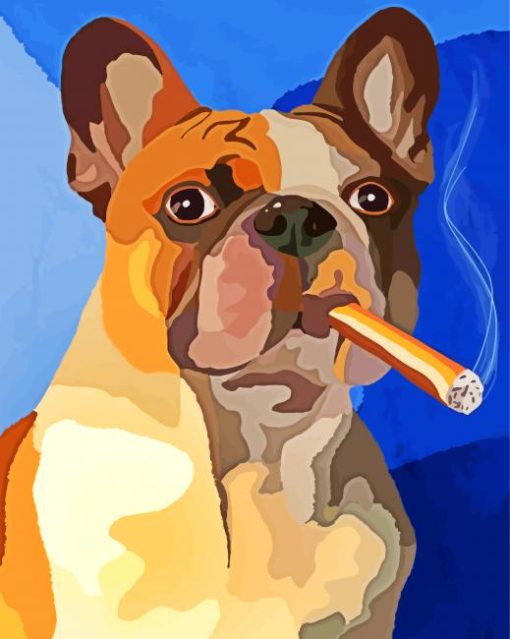 Adorable Dog With Cigar paint by number