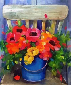 Aesthetic Chair With Flowers Art paint by number