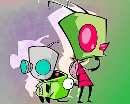 Aesthetic Invader Zim paint by number