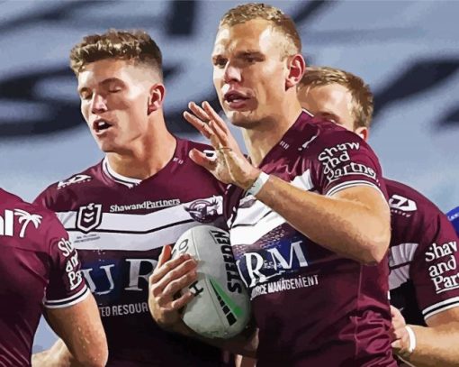 Aesthetic Manly NRL paint by number